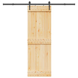 Sliding Door NARVIK Natural and Black 70 x 210 cm 3445293