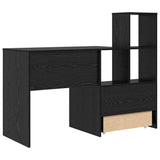 Desk with Shelf Black Oak 131.5 x 50 x 106.5 cm Engineered Wood 3337266