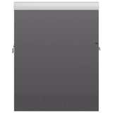 Sink Cabinet with Built-in Basin High Gloss Grey Engineered Wood 3070819