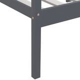 Bed Frame without Mattress Dark Grey Solid Pinewood 90x200 cm 322055