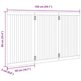 Dog Gate Foldable 3 Panels Black 150 cm Poplar Wood 352254