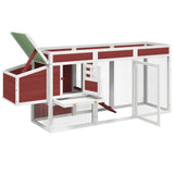 Chicken Coop Mocha 204x50x84 cm Solid Wood Pine 172238