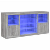 Sideboard with LED Lights Grey Sonoma 142.5x37x67 cm 3209091