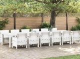 Garden Dining Set 13 pcs White Polt rattan 3378782