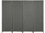 4-Panel Room Dividers, Wave Fibre Freestanding Folding Privacy Screen Panels, Partition Wall Divider T3398P344649