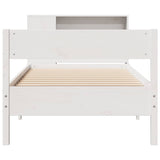 Bookcase Bed without Mattress White 90x200cm Solid Wood Pine 3322967