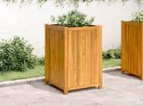 Garden Planter with Liner 50x50x100 cm Solid Wood Acacia 366447