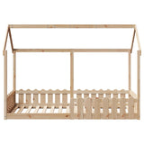 Kids' House Bed Frame without Mattress 80x200 cm Solid Wood Pine 850689