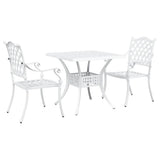 Garden Table Set 3 pcs White Cast Aluminium 3334734