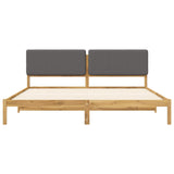 Bed Frame with Upholstered Headboard Whitewash and Light Grey 3405055