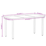 Dining Set Black Powder-coated steel, glass, PVC hollow rattan 3099200
