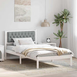Bed Frame Light Grey 100 x 200 cm Solid Pine Wood 878213