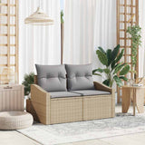 Garden Sofa with Cushion 123 x 62 x 69 cm Poly Rattan 42006775