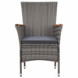 46084 7 Piece Garden Dining Set with Cushions Poly Rattan Grey