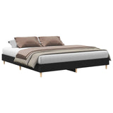Bed Frame Black Oak 203 x 163 x 25 cm Engineered Wood 3329280
