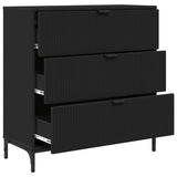 Sideboard with Drawer Black 79.5 x 33 x 82 cm Engineered Wood 883435