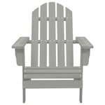 Garden Adirondack Chair with Ottoman&Table Solid Fir Wood Grey 315930