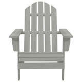 Garden Adirondack Chair with Ottoman&Table Solid Fir Wood Grey 315930