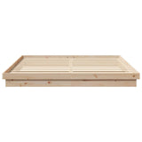 Bed Frame Natural 200 x 200 cm Solid Pine Wood 8004798