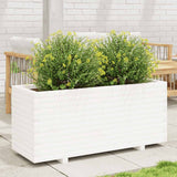 Garden Planter White 110x40x49.5 cm Solid Wood Pine 847379