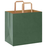 Paper Bags 250 pcs with Handles Green 26x17x25 cm 4101955