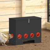 Chicken Feeder Black 60.5 x 29 x 51 cm Cold-Rolled Steel 874648
