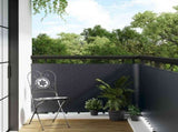 Balcony Screen Dark Grey 1000 x 100 cm Poly Rattan 42032626