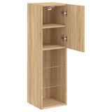 TV Cabinet with LED Lights Sonoma Oak 30.5x30x102 cm 837019