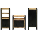Bathroom Furniture Set with Shelf 3 pcs Brown Solid Mango Wood 3305632