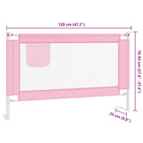 Toddler Safety Bed Rail Pink 120x25 cm Fabric 10200
