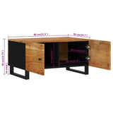 Coffee Table 80x50x40 cm Solid Wood Acacia&Engineered Wood 350637