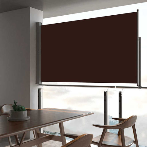 Patio Retractable Side Awning 140 x 300 cm Brown 48346