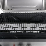 Gas BBQ Grill with 3-layer Side Table Black and Silver 47392