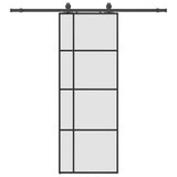 Sliding Door with Hardware Set Black 76x205 cm ESG Glass 3375869
