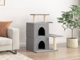 Cat Tree with Sisal Scratching Posts Light Grey 97 cm 172113
