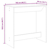 Bar Table Brown Oak 102x50x103.5 cm Engineered Wood 854433