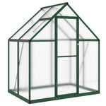 ZNTS Greenhouse with Base Frame Green 169x114x195 cm Aluminium 4005823