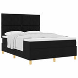 Box Spring Bed with Headboard Black 140 x 190 cm Fabric 3339695