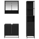 Bathroom Furniture Set 3 pcs Black Oak Engineered Wood 3402520