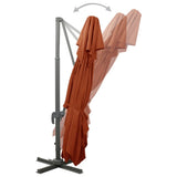 Cantilever Garden Parasol with Double Top Terracotta 400x300 cm 312383