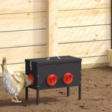 Chicken Feeder Black 41.5 x 20.5 x 33 cm Cold-Rolled Steel 874654