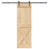 Sliding Door with Hardware Set 70x210 cm Solid Wood Pine 3332790