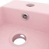 Bathroom Sink with Overflow Ceramic Matt Pink 146988