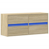 TV Wall Cabinet with LED Lights Sonoma Oak 100x31x45 cm 852294