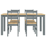 5 Piece Dining Set PANAMA Grey Solid Wood Pine 3345180