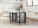 Folding Dining Table with Castors 130 x 80 x 76.5 cm steel PB 8006046