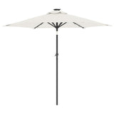 Garden Parasol with LEDs and Steel Pole White 225x225x212cm 4005066
