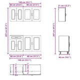 ZNTS 4 Piece Kitchen Cabinet Set Kalmar Black Engineered Wood 3314852