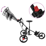 Golf Trolley with Seat Folding Black 95 x 69 x 114 cm Iron 42033588