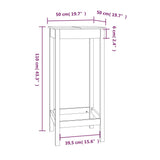 ZNTS Bar Table 50x50x110 cm Solid Wood Pine 833263